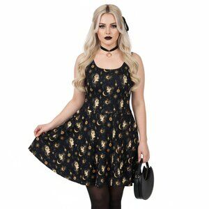 Celestial Whimsigoth Goth Witchy Flare Dress